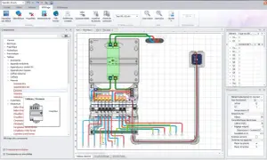 Schéma électrique d'un tableau de distribution réalisé avec un logiciel de conception de **logiciel tableau electrique**.