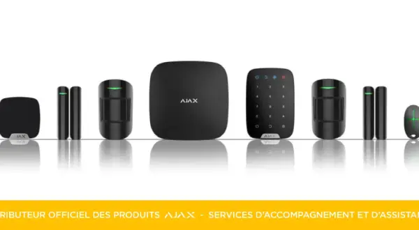 Ensemble d'appareils de sécurité sans fil Ajax : hub, détecteurs, clavier et télécommandes. Un système Ajax pour une protection fiable.
