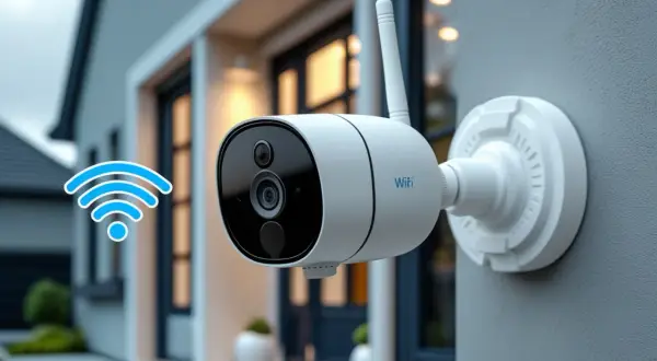Caméra de surveillance wifi extérieur installée sur un mur. Guidez-vous pour comment installer une caméra de surveillance wifi extérieur.
