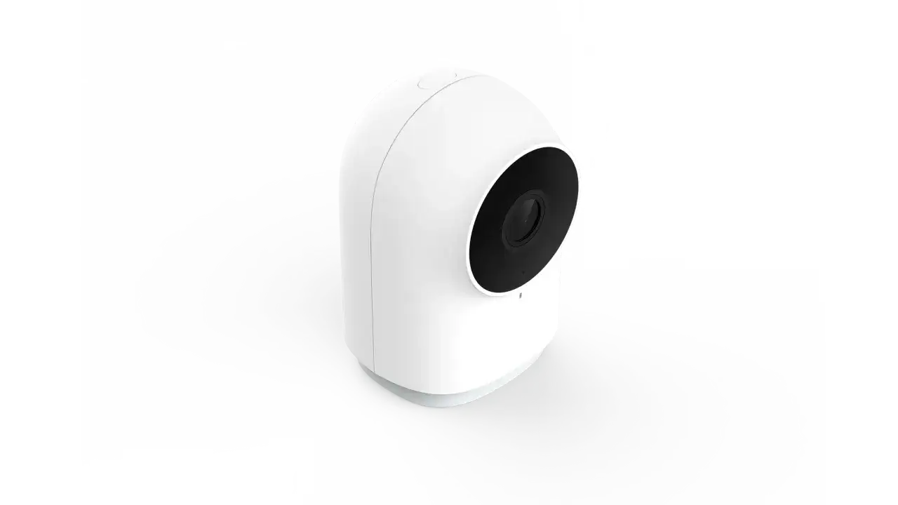 Cam&eacute;ra de s&eacute;curit&eacute; blanche aqara g2h pro, au design &eacute;pur&eacute;, avec objectif noir.
