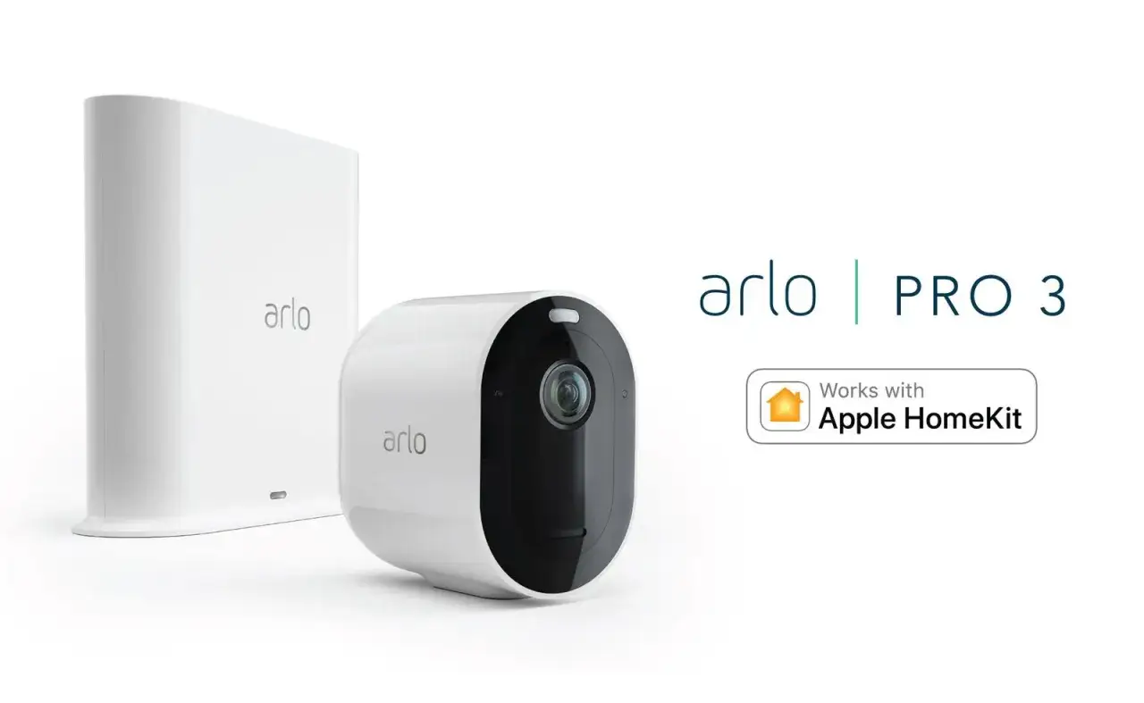 Cam&eacute;ra de s&eacute;curit&eacute; Arlo Pro 3, compatible avec Apple HomeKit, pour une maison connect&eacute;e et s&eacute;curis&eacute;e.